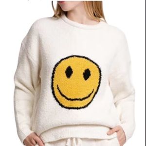 Comfyluxe Happy Face, crew neck, long sleeve sweater size M/L oversized